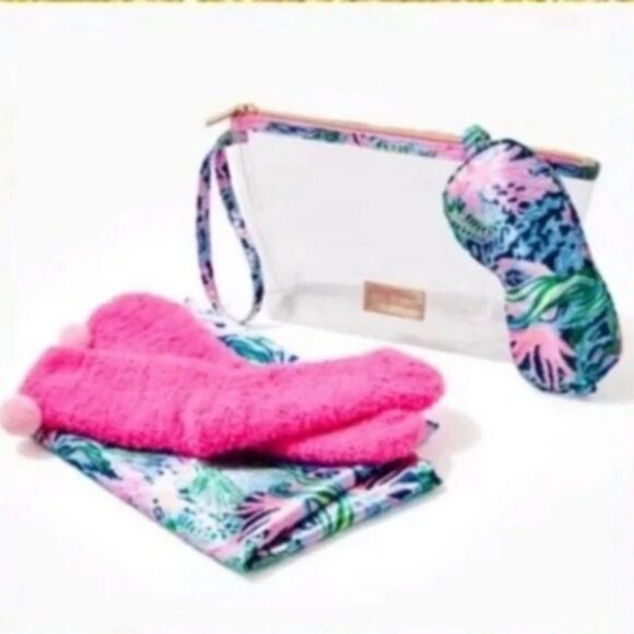 Lilly Pulitzer GWP High Tide Navy Bringing Mermaid Back Sleep SET NWT - Picture 1 of 3